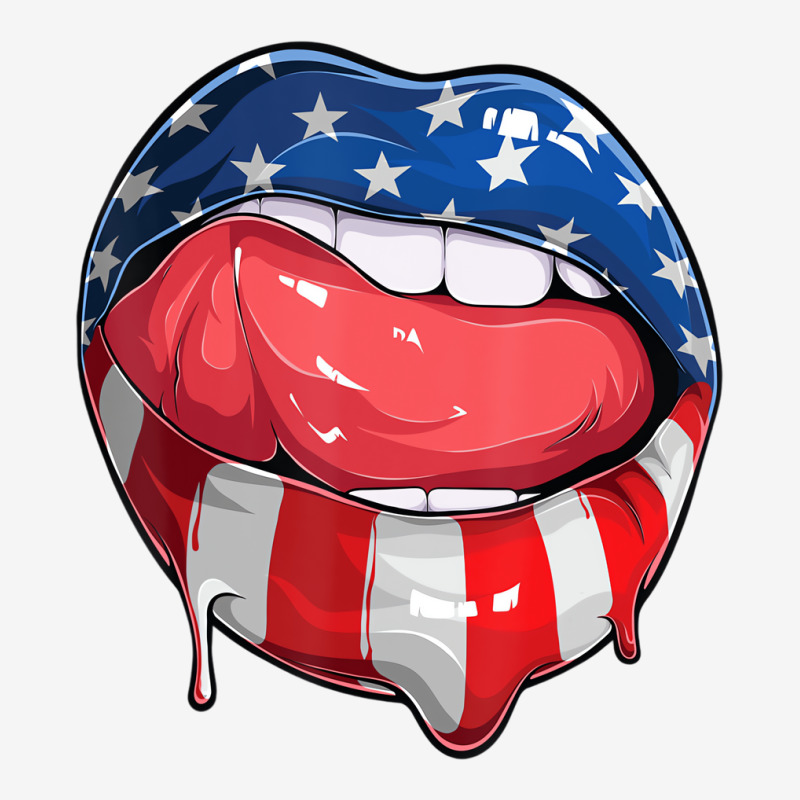 Usa Flag Dripping Lips 4th Of July Patriotic Ameri Graphic T-shirt | Artistshot