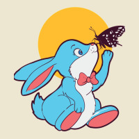 Cute Blue Bunny Playing With A Butterfly Cropped Hoodie | Artistshot