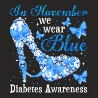 In November We Wear Blue Butterflies Diabetes Awar Ladies Fitted T-shirt | Artistshot