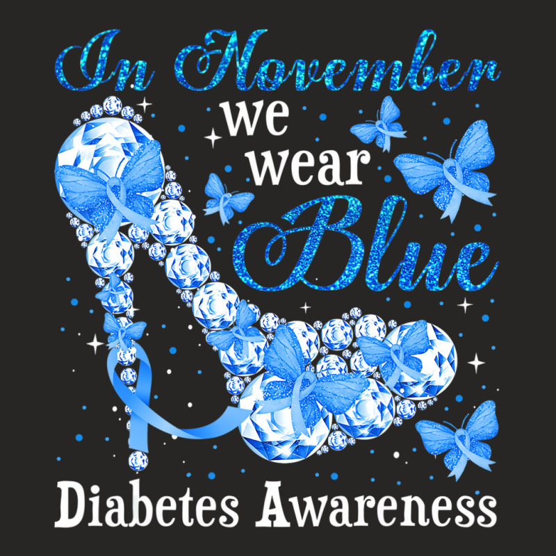 In November We Wear Blue Butterflies Diabetes Awar Ladies Fitted T-Shirt by kranendon | Artistshot