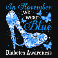 In November We Wear Blue Butterflies Diabetes Awar Crop Top | Artistshot