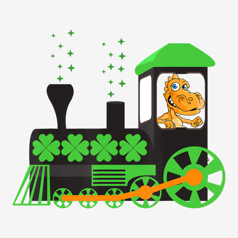 Dinosaur On Train St Patrick's Day Train Irish Sha Portrait Canvas Print | Artistshot