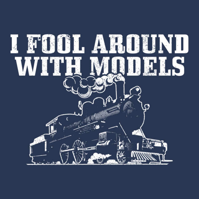 I Fool Around With Models Locomotive Funny Railroa Men Denim Jacket | Artistshot