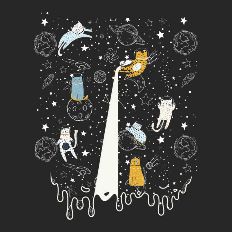 Space Cats Milkyway Galaxy Kitten Cat Lover T Shir Ladies Fitted T-Shirt by bettincam | Artistshot