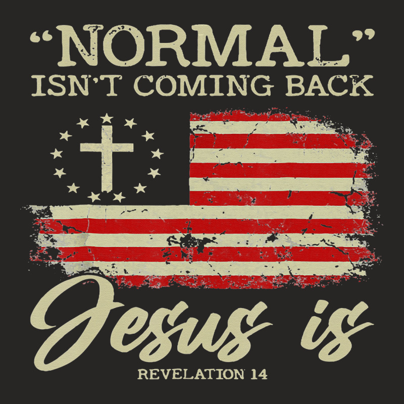 Normal Isnt Coming Back But Jesus Is Revelation 14 Ladies Fitted T-Shirt by lauUPTEES | Artistshot