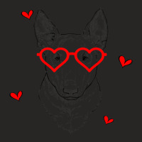 Bull Terrier With Heart Glasses Valentines Day Dog Ladies Fitted T-shirt | Artistshot