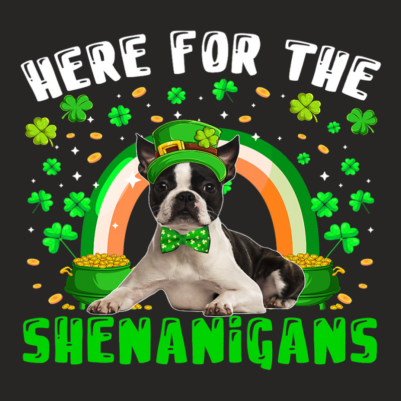 Here For The Shenanigans Patricks Day Boston Terri Ladies Fitted T-Shirt by JESSICAMARTINA | Artistshot