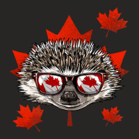 Canadian Hedgehog Maple Leaf Patriotic Canada Flag Ladies Fitted T-shirt | Artistshot