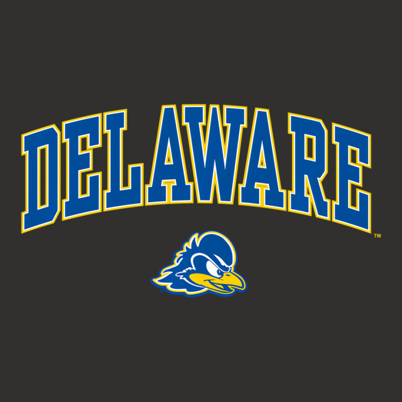 Delaware Fightin' Blue Hens Arch Over Heather Gray Champion Hoodie by muhnximis | Artistshot