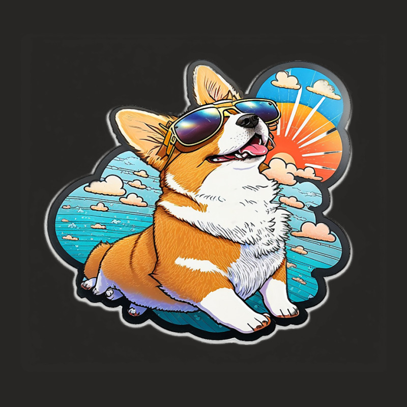 Cool Corgi Ladies Fitted T-Shirt by DEBORAHBOURSSIQUOT | Artistshot