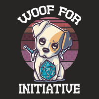 Woof For Initiative Dungeons And Dogs Dog D20 Dice Ladies Fitted T-shirt | Artistshot