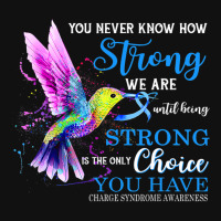 Charge Syndrome Awareness Blue Strong Hummingbird Graphic T-shirt | Artistshot