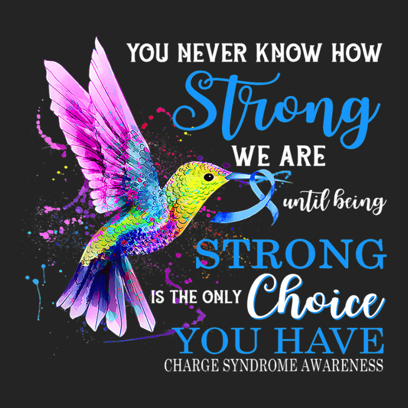 Charge Syndrome Awareness Blue Strong Hummingbird 3/4 Sleeve Shirt | Artistshot