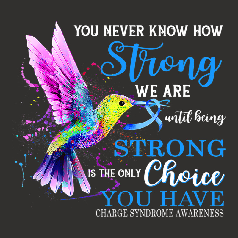 Charge Syndrome Awareness Blue Strong Hummingbird Champion Hoodie | Artistshot