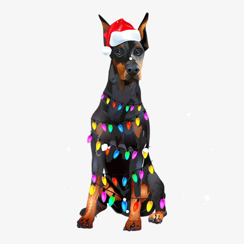 Christmas Lights Doberman T Shirt Cute Gifts For D Ladies Fitted T-Shirt by imelde | Artistshot