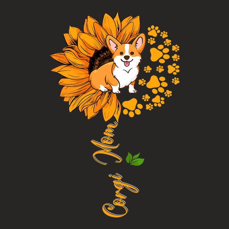 Corgi Mom Cute Sunflower Corgi Dog Lover Mothers D Ladies Fitted T-Shirt by DEBORAHBOURSSIQUOT | Artistshot