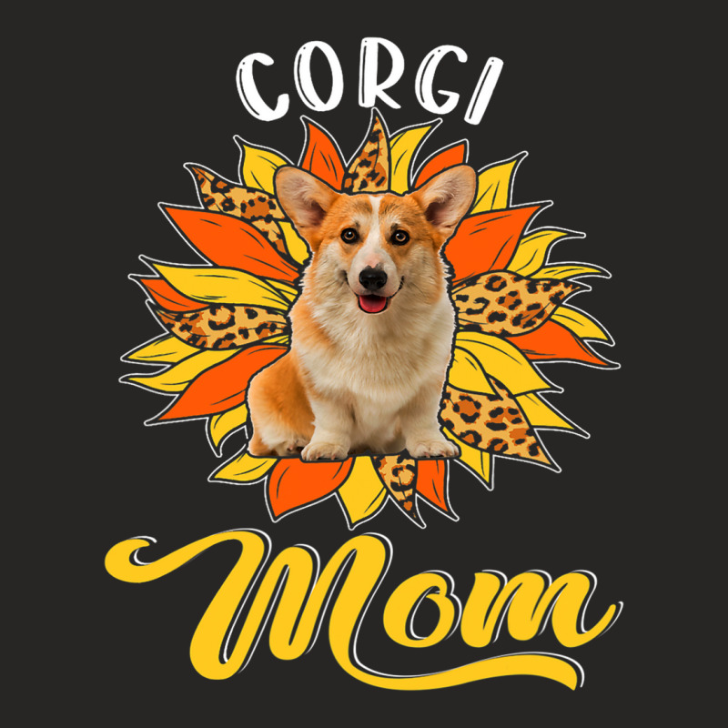 Corgi Mom Leopard Sunflower Dog Lover Happy Mother Ladies Fitted T-Shirt by DEBORAHBOURSSIQUOT | Artistshot