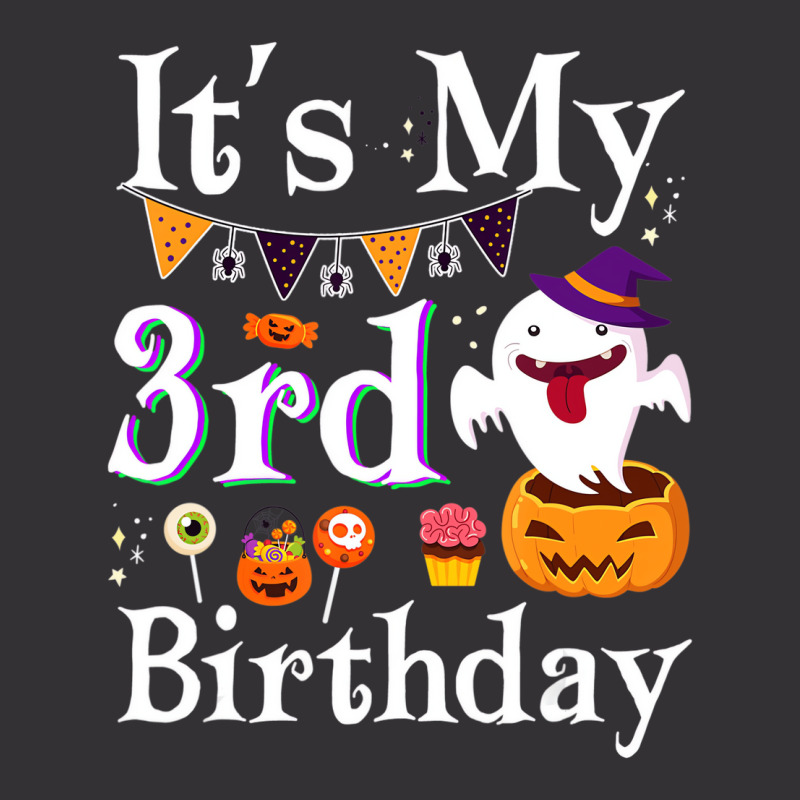 It's My 3rd Birthday Ghost Pumpkin Halloween Costu Vintage Hoodie And Short Set | Artistshot