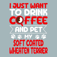 Drink Coffee And Pet My Coated Wheaten Terrier Fun Unisex Sherpa-lined Denim Jacket | Artistshot