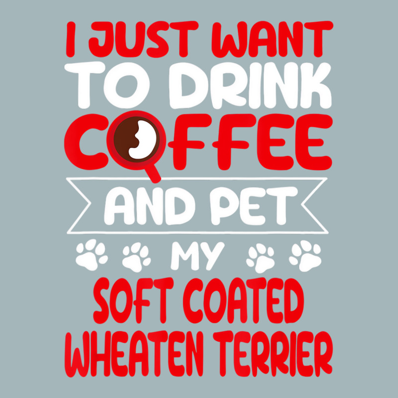 Drink Coffee And Pet My Coated Wheaten Terrier Fun Unisex Sherpa-Lined Denim Jacket by gabuya | Artistshot