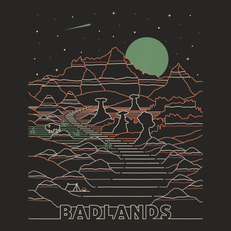 Vintage Retro Badlands National Park South Dakota Ladies Fitted T-Shirt by fieyzacik | Artistshot