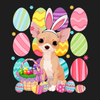 Cute Chihuahua Easter Bunny Ear Colorful Easter Eg Classic T-shirt | Artistshot