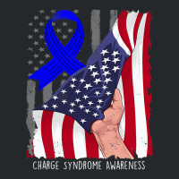 Charge Syndrome Shirt Awareness American Flag Blue Crewneck Sweatshirt | Artistshot