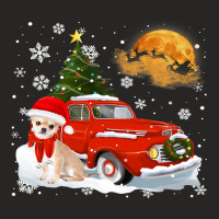 Chihuahua Vintage Wagon Red Truck Christmas Tree P Ladies Fitted T-shirt | Artistshot