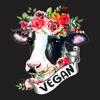 Funny Vegan Flower Cow Vegetarian Lovers Animals C T-shirt | Artistshot