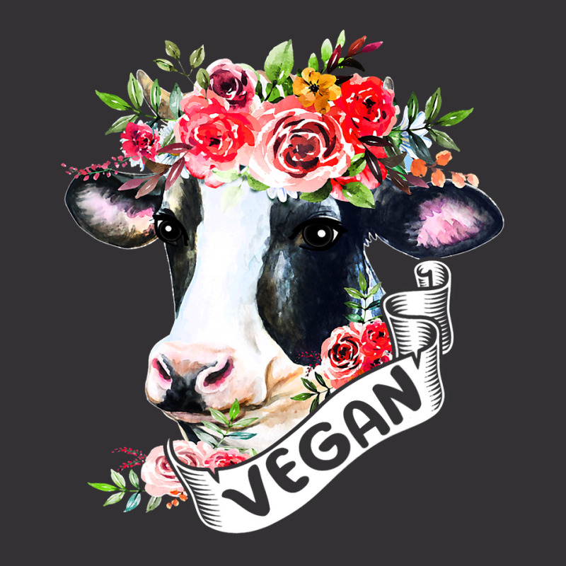 Funny Vegan Flower Cow Vegetarian Lovers Animals C Vintage Hoodie And Short Set | Artistshot