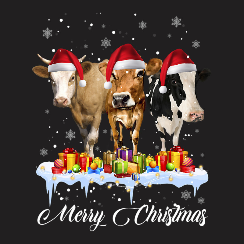 Cow Christmas Lights Tree Sweater Stocking Ornamen T-shirt | Artistshot