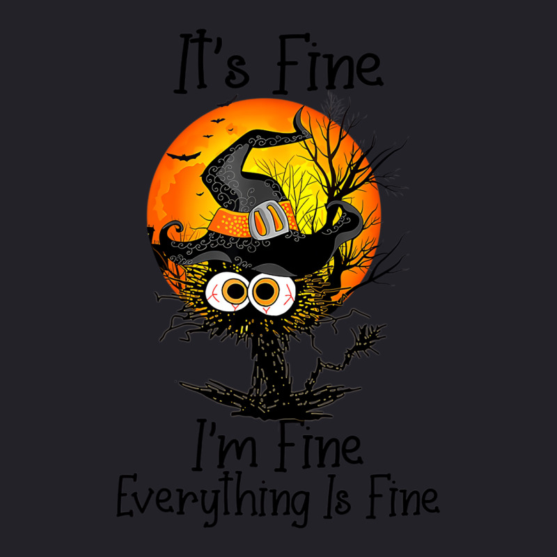 It's Fine I'm Fine Everything Is Fine Black Cat Ha Unisex Sherpa-lined Denim Jacket | Artistshot