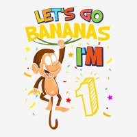 Kids Lets Go Bananas 1st Birthday Monkey 1 Year Ol Adjustable Cap | Artistshot