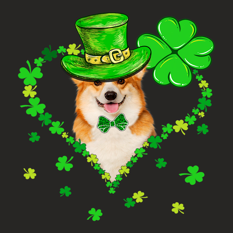 Cute Corgi Saint Patricks Day Dogs Dad Mom Ladies Fitted T-Shirt by DEBORAHBOURSSIQUOT | Artistshot