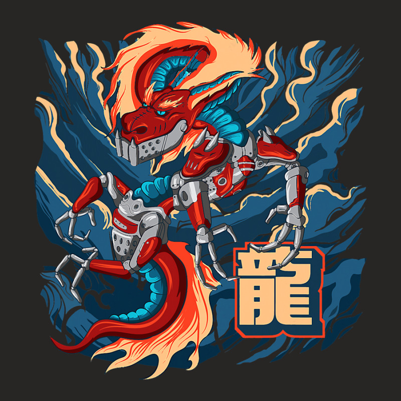 Cyborg Dragon Japanese Cyber Punk Cyber Aesthetic Ladies Fitted T-Shirt by spreesgomez | Artistshot