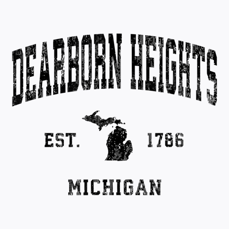 Dearborn Heights Michigan Mi Vintage Athletic Blac T-shirt | Artistshot