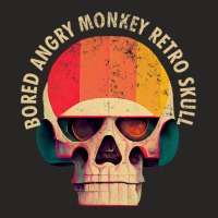 Bored Angry Monkey Retro Skull Ladies Fitted T-shirt | Artistshot