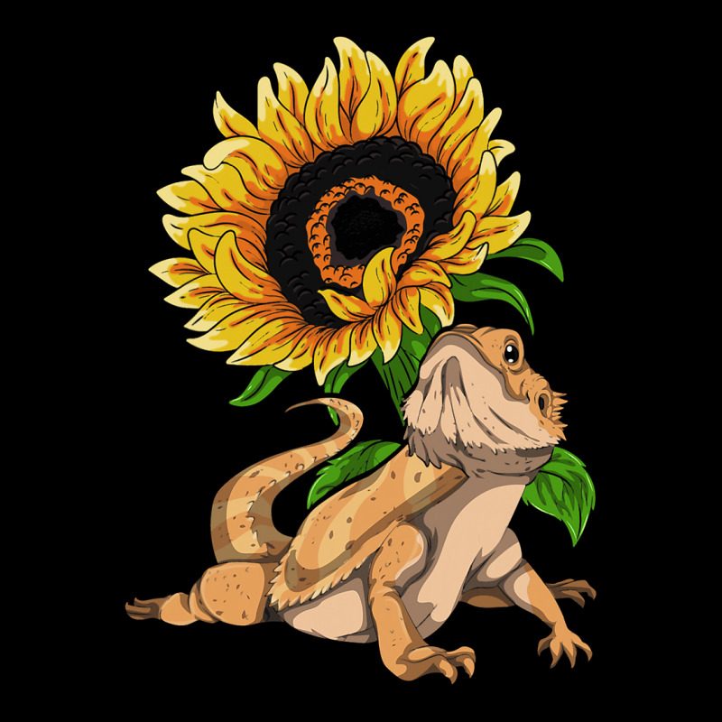 Lizard Reptile Sunflower Pet Owner Floral Bearded  Cropped Sweater by kerrmanthez | Artistshot