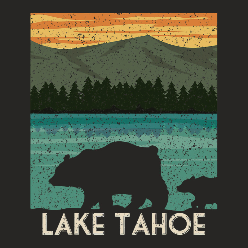 Lake Tahoe California Nevada Vintage Bear Camping  Ladies Fitted T-Shirt by kerrmanthez | Artistshot