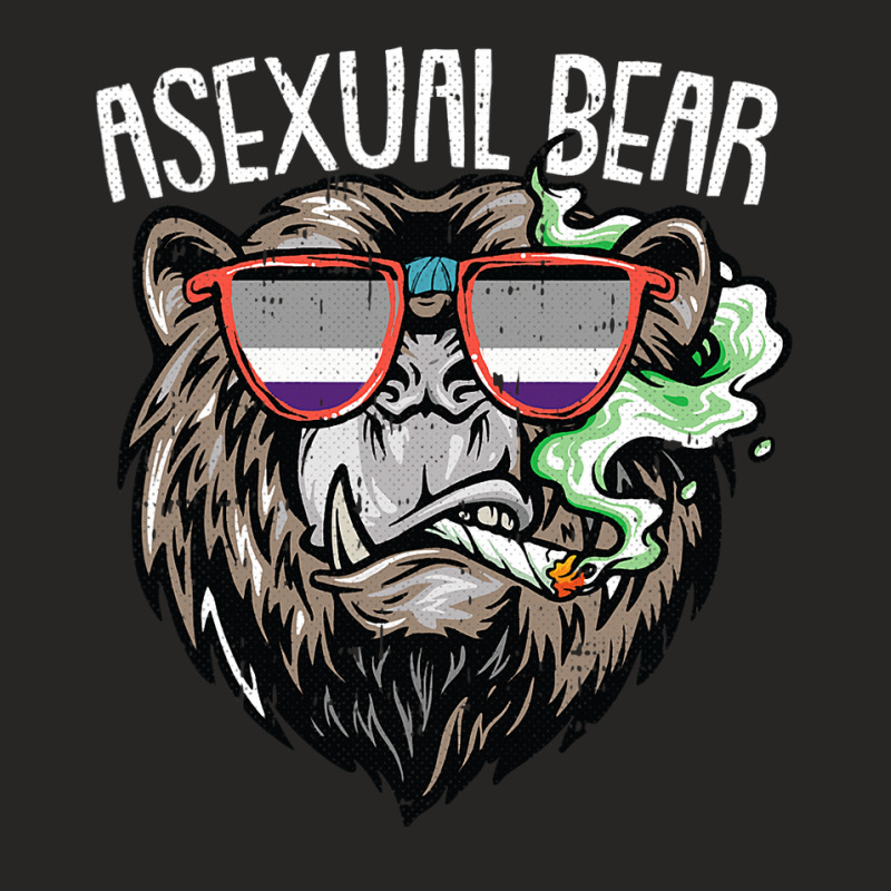 Asexual Bear Lgbtq Ace Pride Smoking Weed Marijuan Ladies Fitted T-Shirt by whoretacarpal | Artistshot