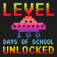 Level 100 Days Of School Unlocked Gamer Watercolor Classic T-shirt | Artistshot