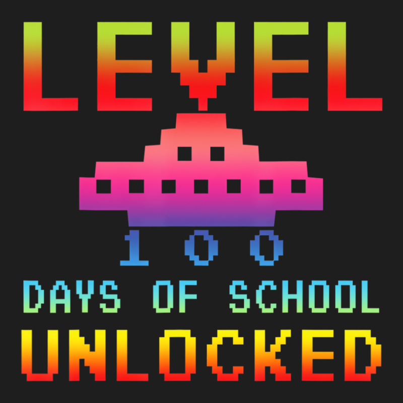 Level 100 Days Of School Unlocked Gamer Watercolor Classic T-shirt | Artistshot