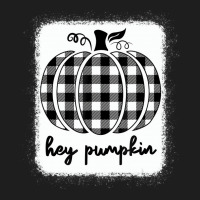 Fall Black And White Plaid Hey Pumpkin T Shirt Classic T-shirt | Artistshot