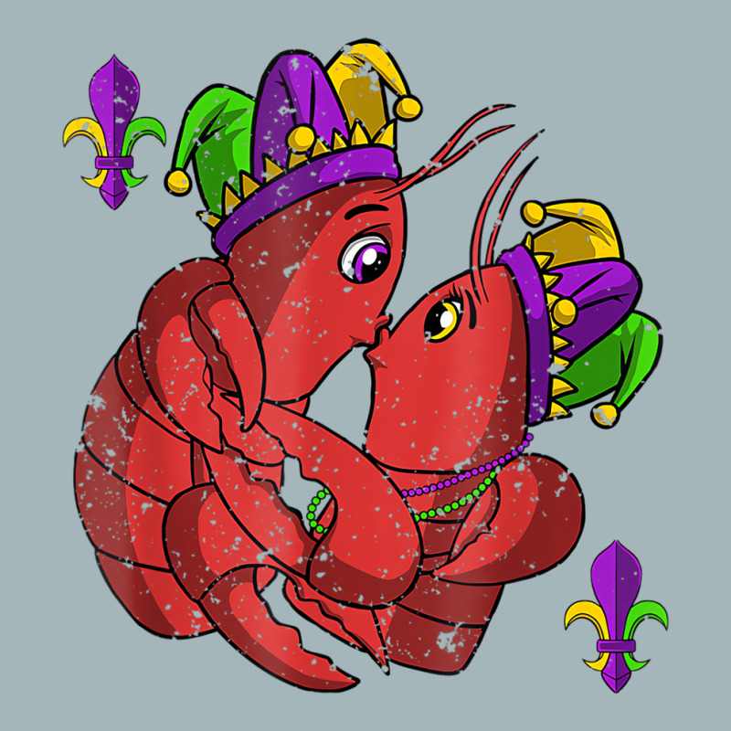 Jester Crawfish Couple Kissing Mardi Gras Carnival Unisex Sherpa-Lined Denim Jacket by krumsiek | Artistshot