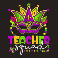 Mardi Gras Teacher Squad Funny Carnival Mask Beads Tank Top | Artistshot