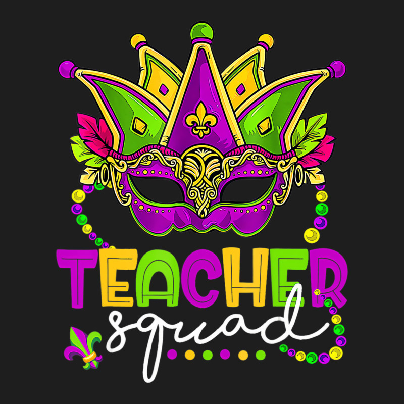 Mardi Gras Teacher Squad Funny Carnival Mask Beads Classic T-shirt by imelde | Artistshot