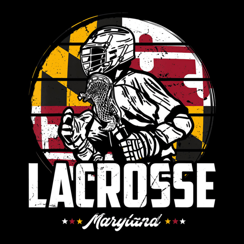 Lacrosse Player Maryland Flag Lax Retro T Shirt Adjustable Cap by kranendon | Artistshot