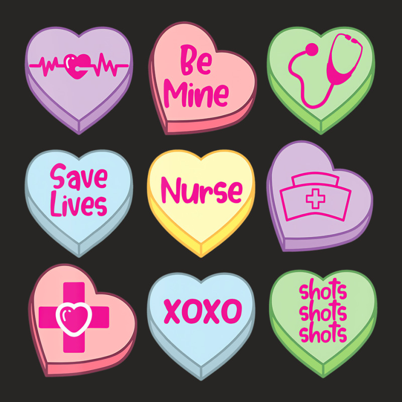 Nurse Conversation Hearts Valentine Day T Shirt Ladies Fitted T-Shirt by imelde | Artistshot