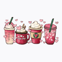 Valentine Coffee Heart Iced Coffee Lover Valentine T-shirt | Artistshot