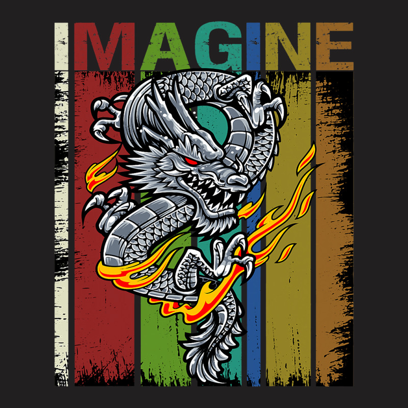 Imagine Fantastic Dragon Vintage Cool Art T-Shirt by kerrmanthez | Artistshot